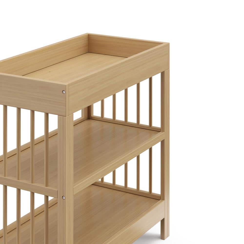 Driftwood Pine Wood Changing Table with Water-Resistant Pad