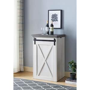 Arlo 37 in. H Weathered Oak Expanding Bar Table With Sliding Barn Door