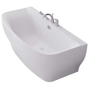 Bank 65 in. L x 31 in. W Acrylic Flatbottom Non-Whirlpool Bathtub with Deck Mounted Faucet in White