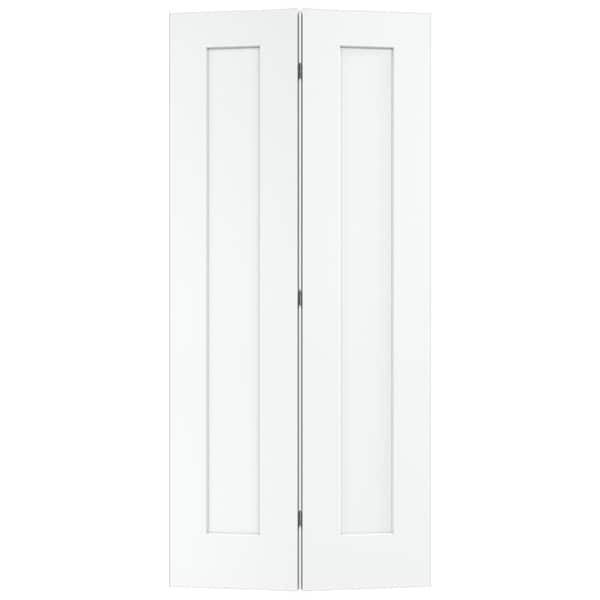 JELD-WEN 36 in. x 80 in. Madison White Painted Smooth Molded Composite MDF Closet Bi-Fold Door