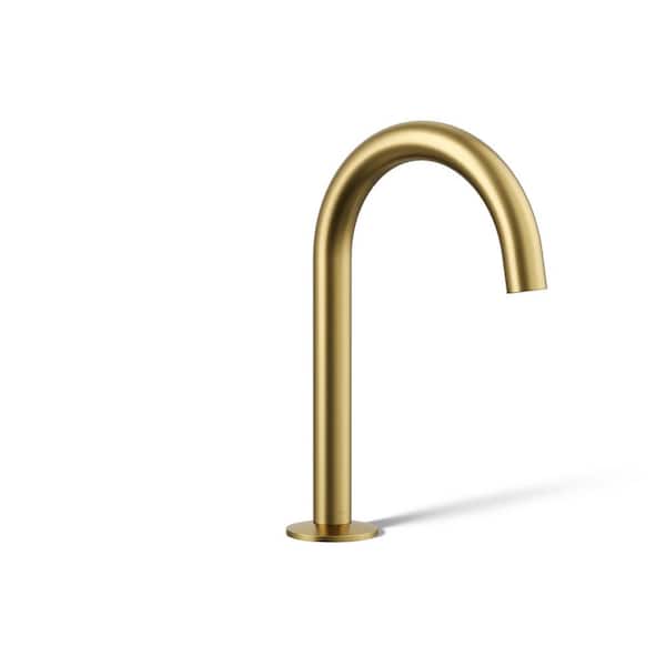 KOHLER Components Wall-Mount Bathroom Sink Faucet Spout with Tube Design in Vibrant Brushed Moderne Brass