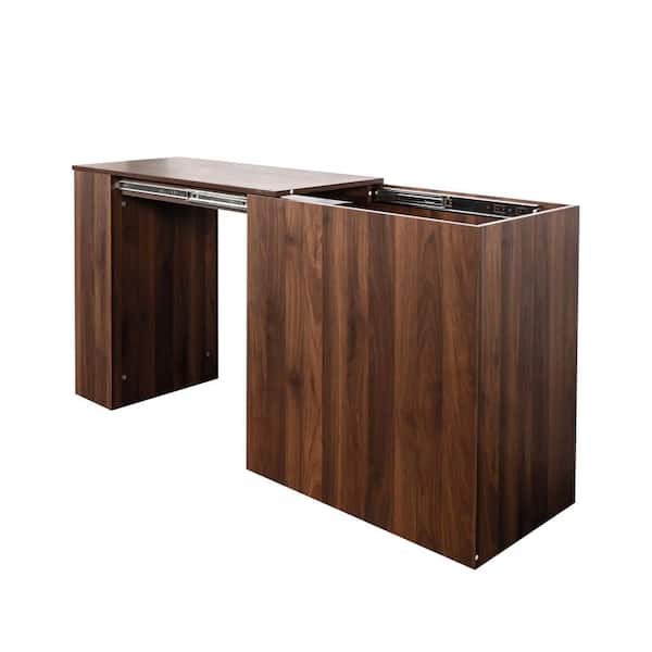Homy Casa TAIKU 59 in. Rectangular Chestnut Brown MDF 2-Drawer