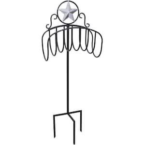 LIBERTY GARDEN Manger Style Garden Hose Stand with Star Top Design, Black  124-KD - The Home Depot