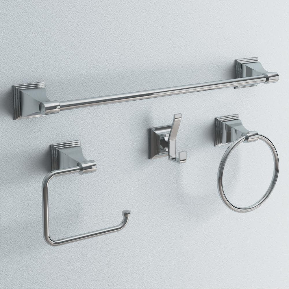 Leonard Chrome 4-Piece Bathroom Hardware Set