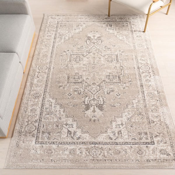 Harley Vintage Medallion Ivory 10 ft. x 14 ft. Indoor Area Rug