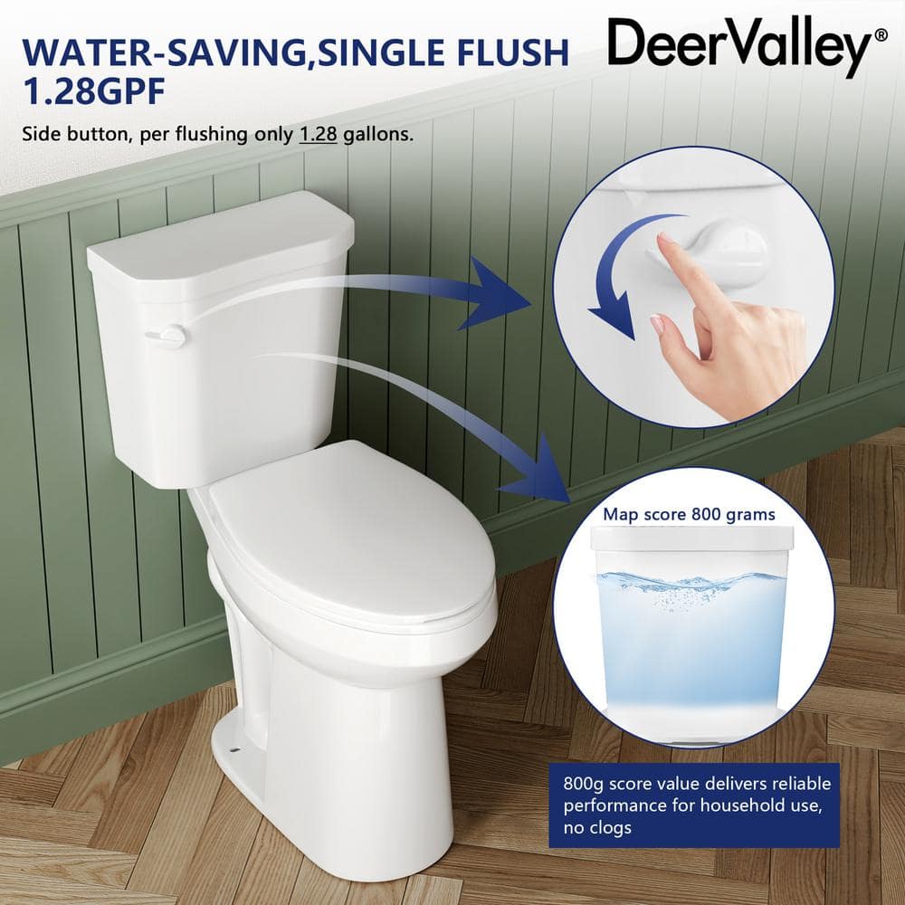 21-Inch White Ceramic Elongated High Efficiency Toilet