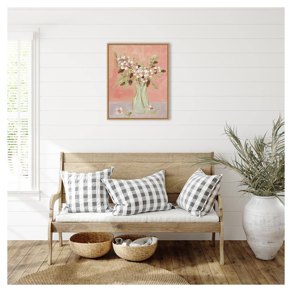 Here Comes the Bloom II 23"x28" Brown Maple Framed Canvas Art Print