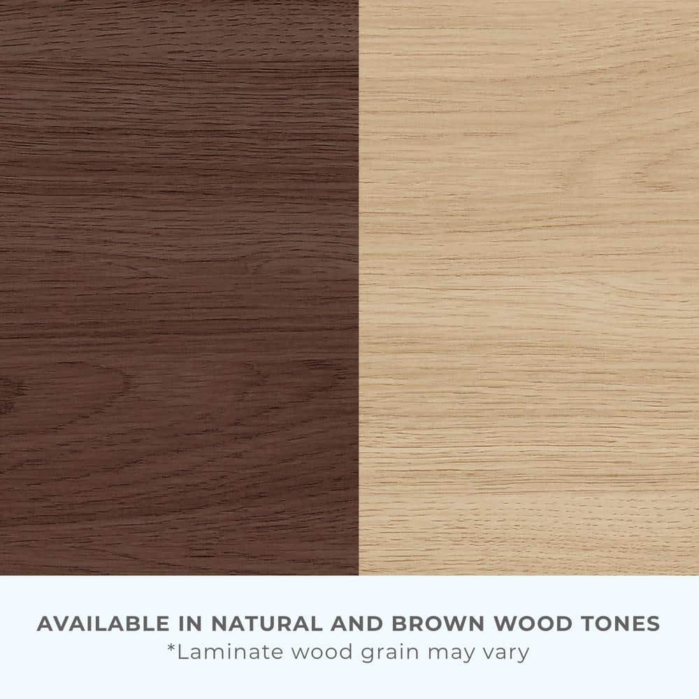 King Natural Wood and Upholstered Platform Bed with Headboard