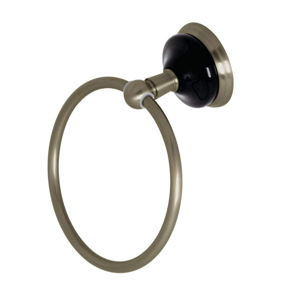 Kingston Brass Water Onyx Wall Mount Towel Ring in Brushed Nickel