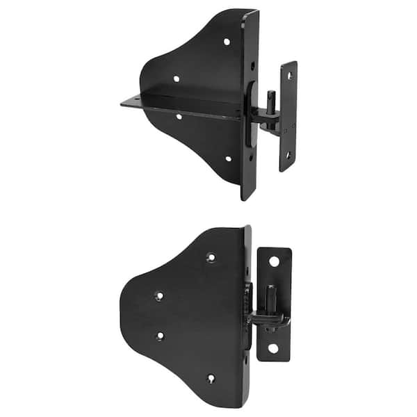 Fence Gate Hardware Kit with Latch and Right Angle Hinges Anti Sag Corner Brace Bracket Durable Steel 1 Set
