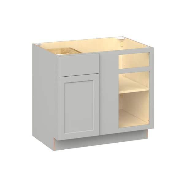 Emerson Whisper Gray ADA Base Blind Corner Ready to Assemble Kitchen Cabinet (36 in. W x 32.5 in. H x 24 in. D)
