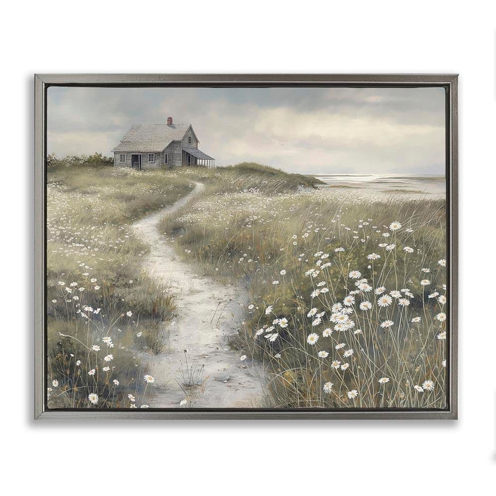 Path To Coastal Cottage by Imagine It Images Gray Floater Frame Nature Graphic Art Print 25 in. x 31 in. price history on PriceWatchPro