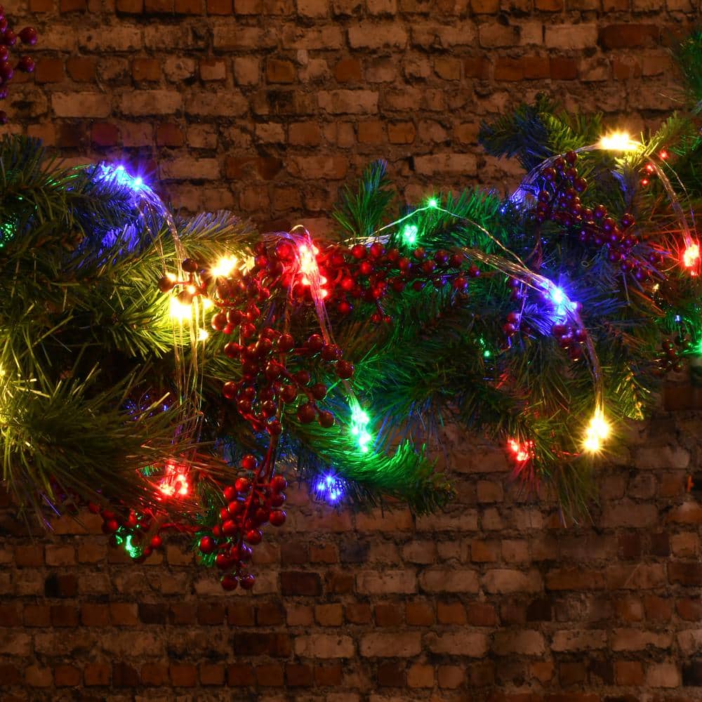 Battery Operated Multicolor LED Outdoor Fairy String Lights, Set of 2
