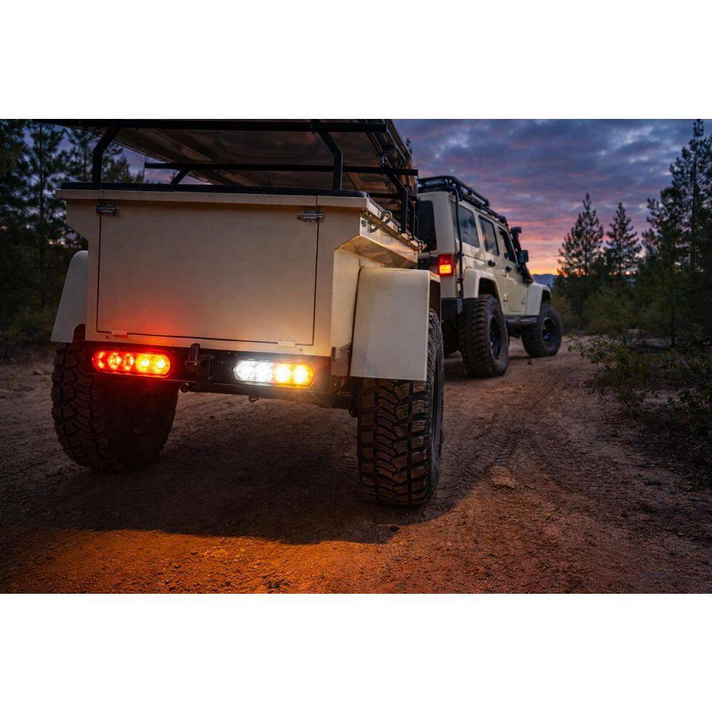 6 in. Oval LED Trailer Tail Light 4-Pack, Red/White Waterproof Stop Brake Turn Reverse Surface Mount for Truck RV price history on PriceWatchPro