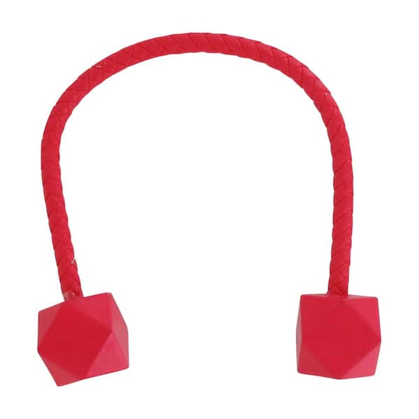 Unbranded Red Wooden Cubic Curtain Tie Back (Set of 2)