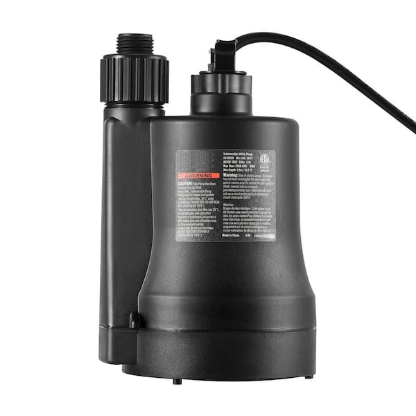 Utility Pump 1/3 HP 2450 GPH High Flow 30 ft. Head Sump Pump Submersible Water Pump Utility Pump 10 ft. Power Cord