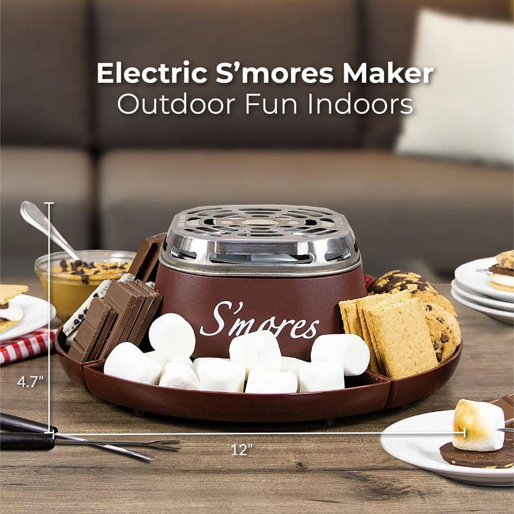 Brown Stainless Steel Indoor Electric S'mores Maker with Trays