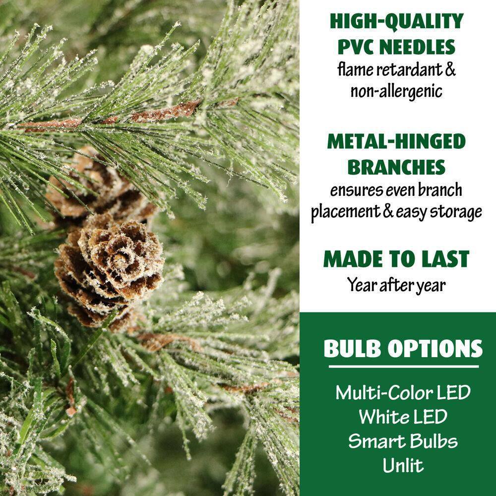 Buffalo Fir 6.5 Ft Slim Artificial Christmas Tree with Multicolor LED Lights