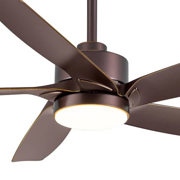 Breezary Sawyer 54 in. Indoor Oil Rubbed Bronze Ceiling Fans with Integrated LED Light and Remote Control Included