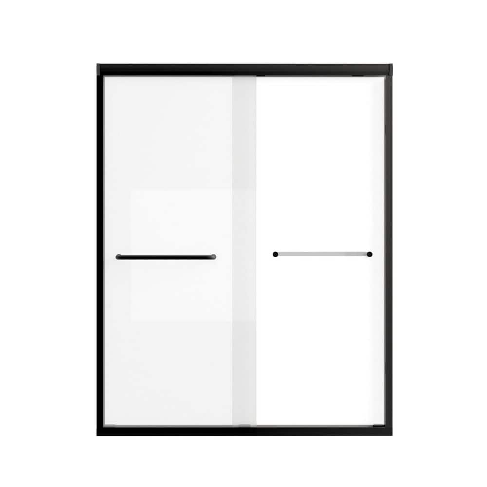 48 in. W x 72 in. H Double Sliding Framed Shower Door in Matte Black Finish with Clear Tempered Glass price history on PriceWatchPro