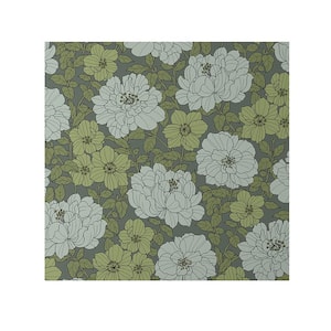 Large Blooms Green Peel and Stick Removable Wallpaper Panel (covers approx. 26 sq. ft)
