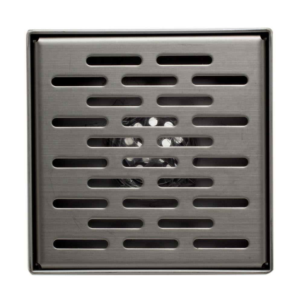 5.25'' Square Silver Stainless Steel Shower Drain