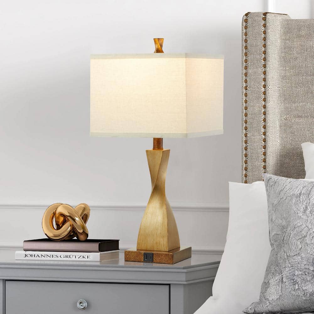 Bronze Touch Control Table Lamp Set with Linen Shades