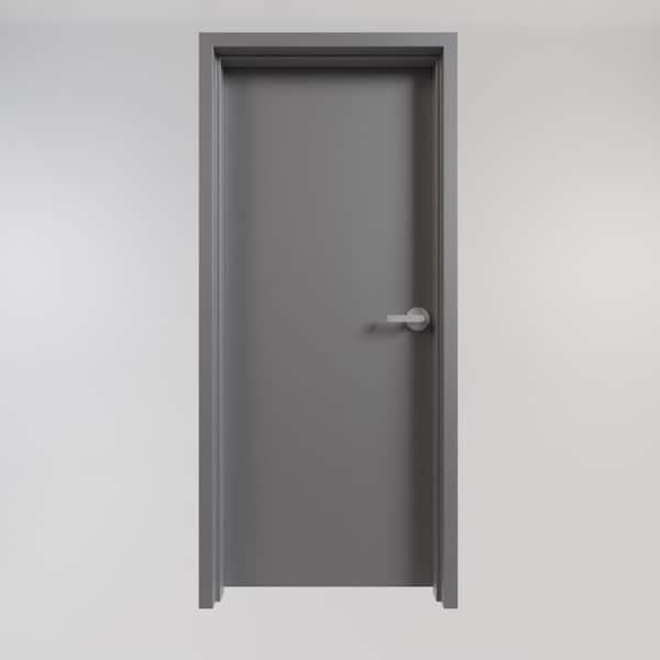 FORTIS DOORS 36 in. x 84 in. Left-Handed Gray Primed Steel Commercial Door Kit with Cylindrical Lock and 180-Minute Fire Rating