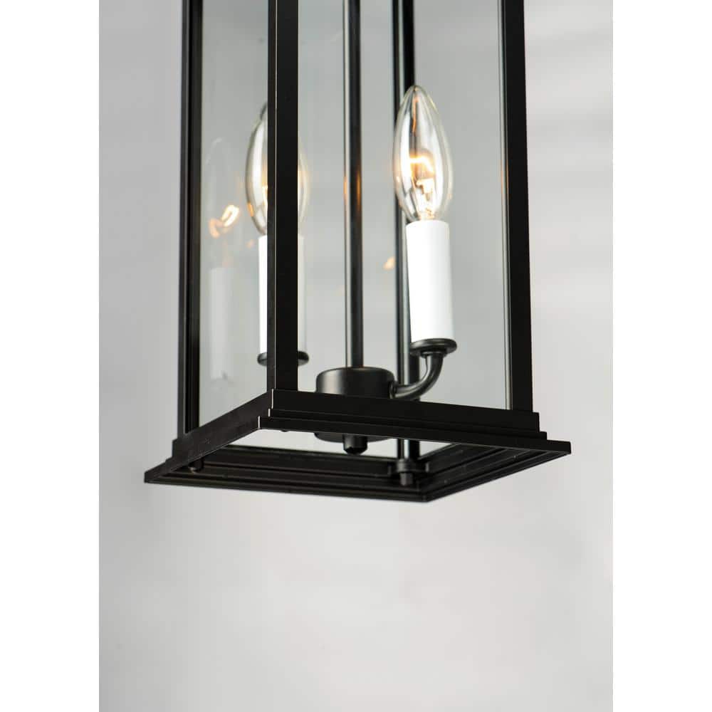 Vicksburg Classic Black Aluminum 2-Light Outdoor Hanging Lantern