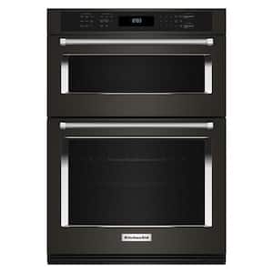 27 in. Electric Wall Oven and Microwave Combo in Black Stainless Steel with PrintShield Finish with Air Fry Mode