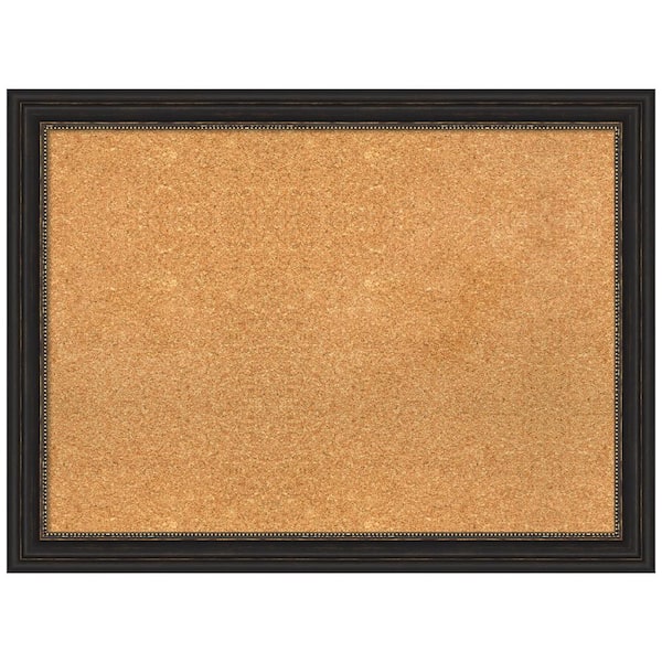Amanti Art Accent Bronze 31.50 in. x 23.50 in. Narrow Framed Corkboard Memo Board