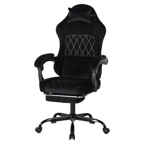 Ergonomic Video Gaming Chair Swivel Computer Chairs w/Massage Lumbar Support Height Adjustable Headrest Backrest, Black