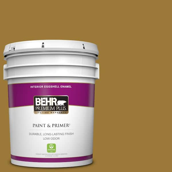 BEHR PREMIUM PLUS 5 gal. #M300-7 Persian Gold Eggshell Enamel Low Odor Interior Paint & Primer