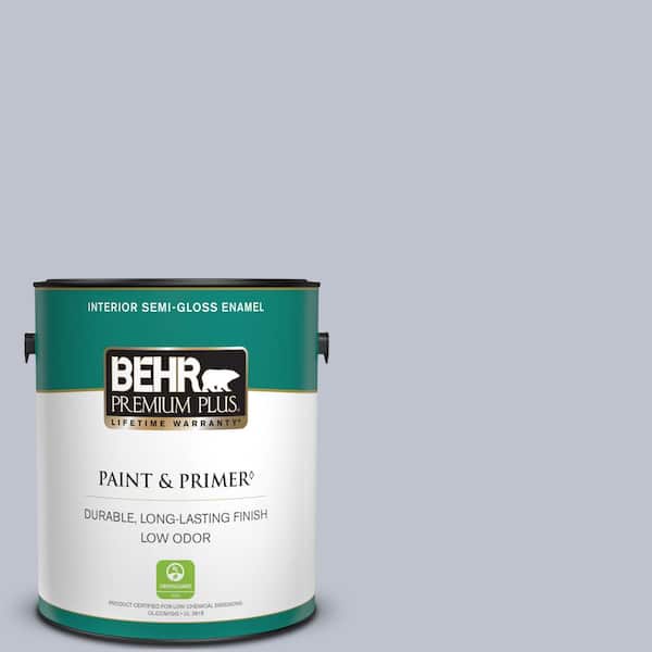 BEHR PREMIUM PLUS 1 gal. #S550-2 Powder Lilac Semi-Gloss Enamel Low Odor Interior Paint & Primer