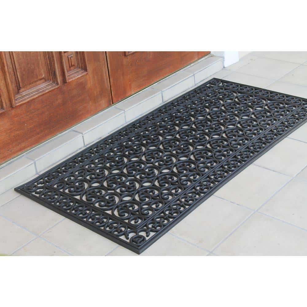 Large Black Rubber Outdoor Decorative Door Mat