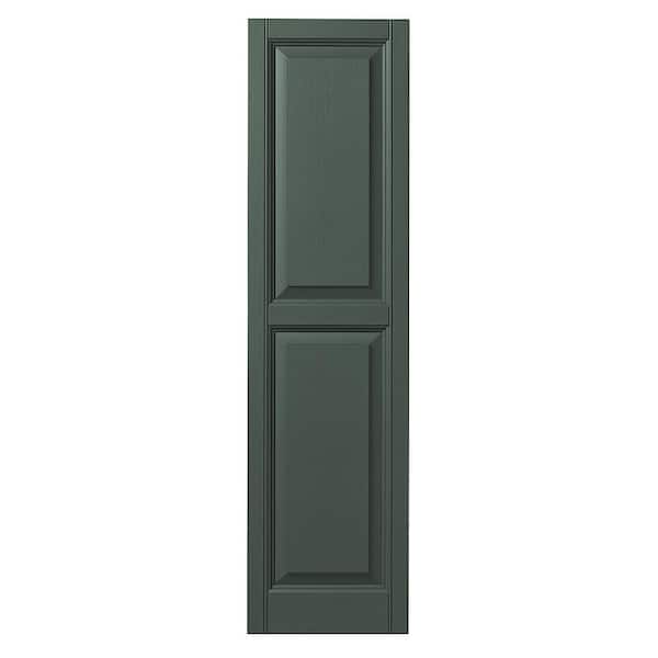 Ply Gem 12 in. x 51 in. Raised Panel Polypropylene Shutter Pair in Green