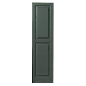 12 in. x 59 in. Raised Panel Polypropylene Shutters Pair in Green