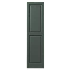 15 in. x 59 in. Raised Panel Polypropylene Shutters Pair in Green