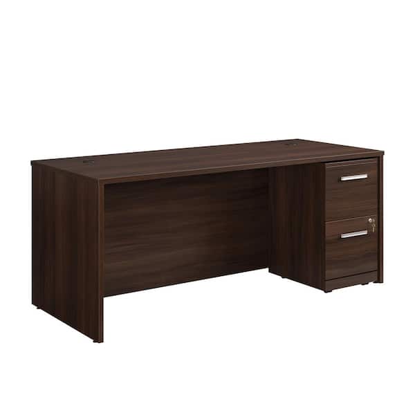 OFFICE WORKS BY SAUDER Affirm 71.102 in. x 30 in. D Noble Elm Desk with (Assembled) 2-Drawer Mobile File Cabinet