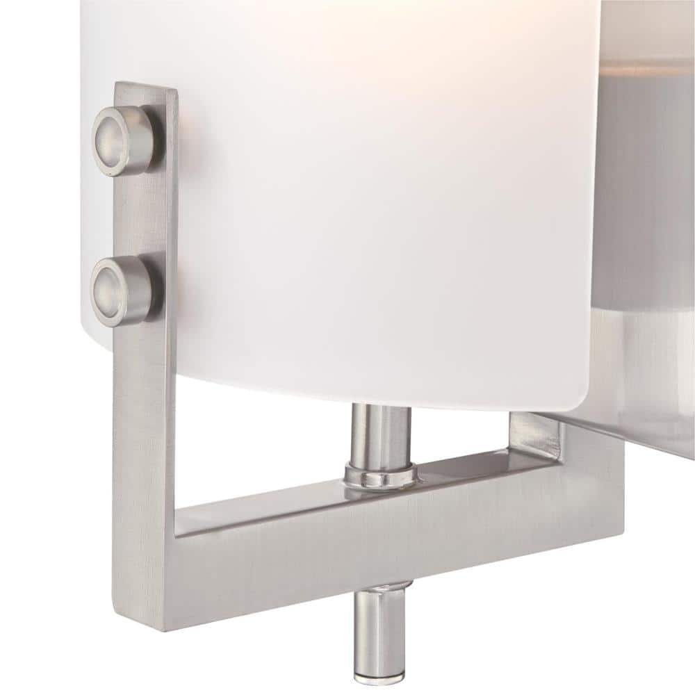 Enzo James Contemporary Brushed Nickel Wall Sconce with Frosted Glass