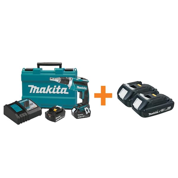Makita 18-Volt LXT Lithium-Ion Brushless Cordless Drywall Screwdriver Kit with Free 2.0Ah Battery (Pack of 2)