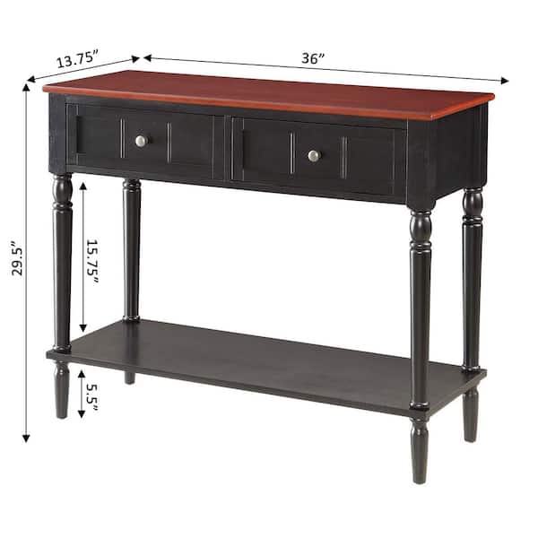 Convenience Concepts French Country 36 In Black Cherry Rectangle Wood Console Table With 2 Drawers R3 0159 Convenience Concepts French Country 36, 36 Wide Black Console Table