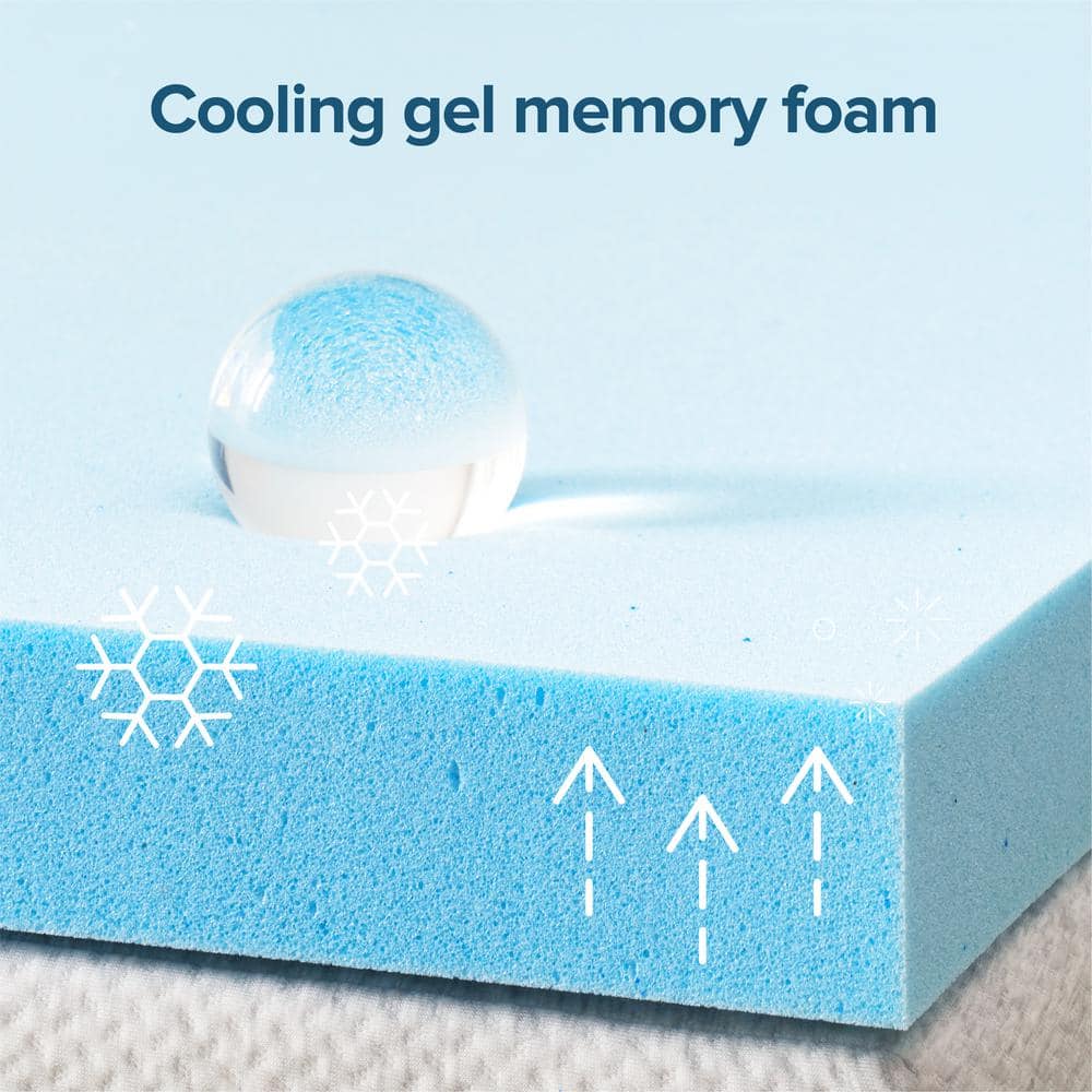 2 in. Medium No Pocket Gel Memory Foam Queen Mattress Topper