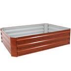 47 in. Rectangle Woodgrain Galvanized Steel Raised Bed