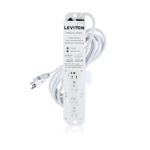 15 Amp Medical Grade 4-Outlet Power Strip with Protection, Locking Covers and 15 ft. Cord, White (1-pack) 5304M-1S5