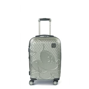 Disney Textured Mickey Mouse 21 in. Silver Hard-Sided Rolling Luggage