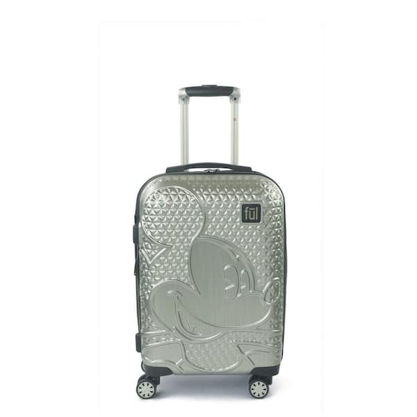 Mickey Ful Disney Silver ECFC5006-040 in. Depot The Rolling 21 - Luggage Hard-Sided Home Mouse Textured
