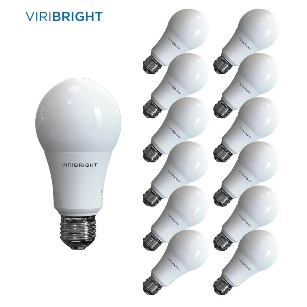 Terugspoelen Aanhoudend Bedenk Viribright 100-Watt Equivalent Daylight (6500K) A19 E26 Base LED Light  Bulbs (12-Pack) 751659-12 - The Home Depot