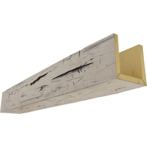6 in. x 6 in. x 8 ft. 3-Sided (U-Beam) Hand Hewn Burnished Pine Faux Wood Ceiling Beam