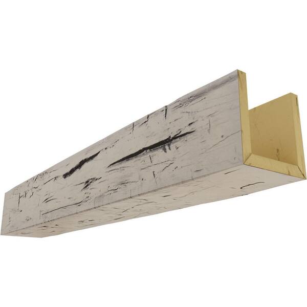 Ekena Millwork 4 in. x 10 in. x 12 ft. 3-Sided (U-Beam) Hand Hewn Burnished Pine Faux Wood Ceiling Beam